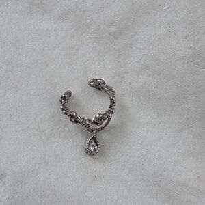 Francesca's Collections Silver Ear Cuff with Teardrop Charm
